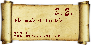Dömsödi Enikő névjegykártya